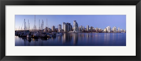 Framed Boats docked at a harbor, Yaletown, Vancouver Island, British Columbia, Canada 2011 Print