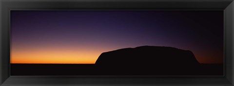 Framed Silhouette of Ayers Rock formations on a landscape, Uluru-Kata Tjuta National Park, Northern Territory, Australia Print