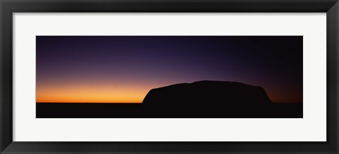 Framed Silhouette of Ayers Rock formations on a landscape, Uluru-Kata Tjuta National Park, Northern Territory, Australia Print