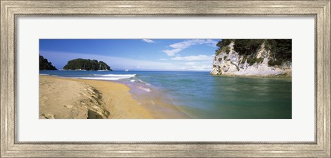 Framed Islands in the Pacific Ocean, Kaiteriteri, Nelson Region, Fiordland National Park, South Island, New Zealand Print
