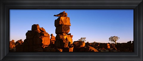 Framed Dolerite Rocks at Devil&#39;s Playground, Namibia Print