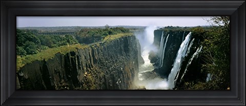 Framed Looking down the Victoria Falls Gorge from the Zambian side, Zambia Print