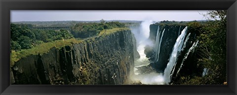 Framed Looking down the Victoria Falls Gorge from the Zambian side, Zambia Print