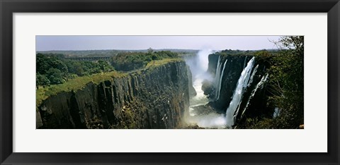 Framed Looking down the Victoria Falls Gorge from the Zambian side, Zambia Print