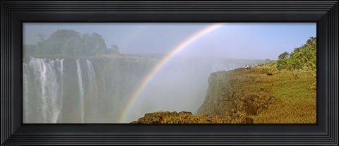 Framed Rainbow form in the spray created by the water cascading over the Victoria Falls, Zimbabwe Print