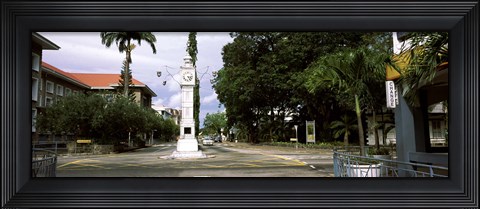 Framed Clock tower in a city, Victoria, Mahe Island, Seychelles Print