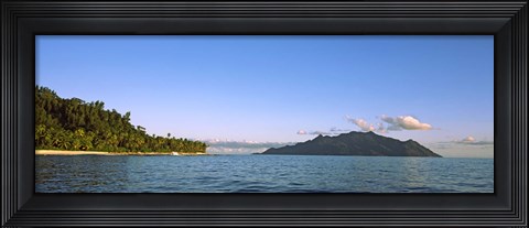 Framed Islands in an ocean, North Island, Silhouette Island, Seychelles Print