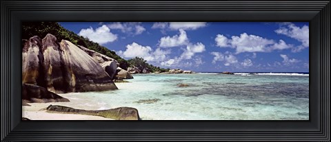Framed Anse Source d&#39;Argent Beach, La Digue Island, Seychelles Print