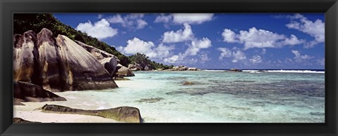 Framed Anse Source d&#39;Argent Beach, La Digue Island, Seychelles Print