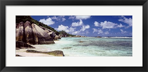 Framed Anse Source d&#39;Argent Beach, La Digue Island, Seychelles Print