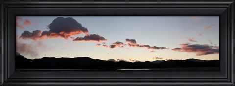 Framed Clouds over mountains at sunrise, Lago Grey, Torres Del Paine National Park, Chile Print
