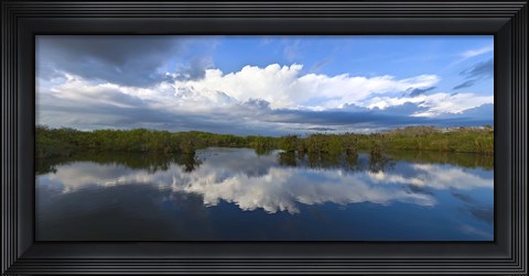 Framed Reflection of clouds on water, Everglades National Park, Florida, USA Print