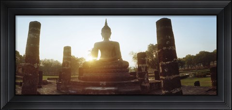 Framed Statue of Buddha at sunset, Sukhothai Historical Park, Sukhothai, Thailand Print