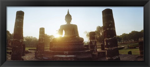 Framed Statue of Buddha at sunset, Sukhothai Historical Park, Sukhothai, Thailand Print