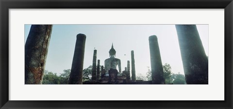 Framed Statue of Buddha at a temple, Sukhothai Historical Park, Sukhothai, Thailand Print