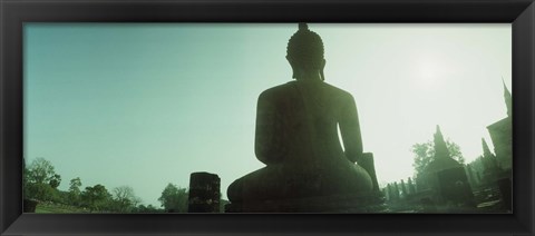 Framed Back of a statue of Buddha, Sukhothai Historical Park, Sukhothai, Thailand Print