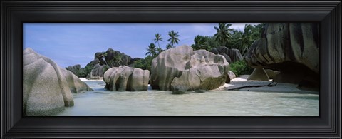 Framed Granite rocks at the coast, Anse Source d&#39;Argent, La Digue Island, Seychelles Print