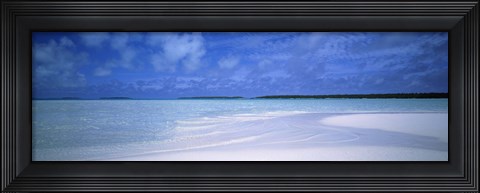 Framed Motus and Lagoon viewed from a sandbar, Aitutaki, Cook Islands Print