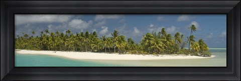 Framed Palm trees on the beach, Tapuaetai Motu, Aitutaki, Cook Islands Print