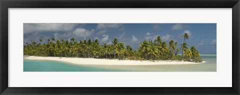 Framed Palm trees on the beach, Tapuaetai Motu, Aitutaki, Cook Islands Print