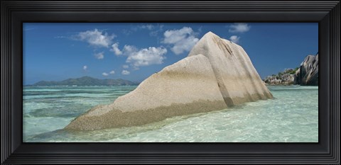 Framed Boulders on the beach, Anse Source d&#39;Argent, La Digue Island, Seychelles Print