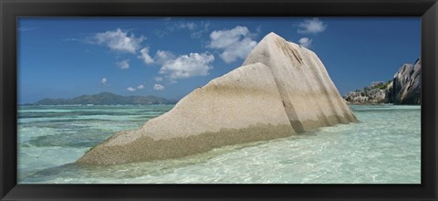 Framed Boulders on the beach, Anse Source d&#39;Argent, La Digue Island, Seychelles Print