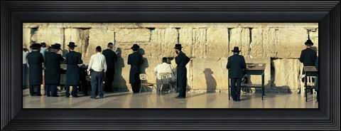 Framed People praying at Wailing Wall, Jerusalem, Israel Print