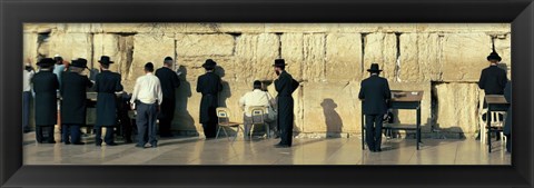 Framed People praying at Wailing Wall, Jerusalem, Israel Print