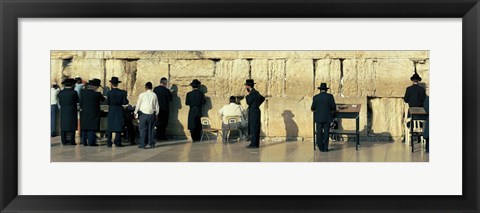 Framed People praying at Wailing Wall, Jerusalem, Israel Print