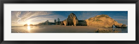 Framed Praia Da Rocha at sunset, Portimao, Algarve, Portugal Print