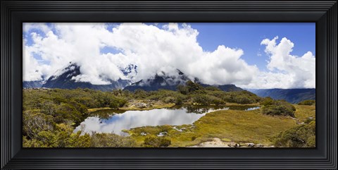Framed Clouds over mountains, Key Summit, Fiordland National Park, South Island, New Zealand Print