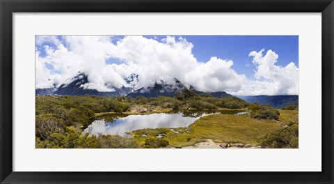 Framed Clouds over mountains, Key Summit, Fiordland National Park, South Island, New Zealand Print