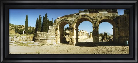 Framed Arched facade in ruins of Hierapolis at Pamukkale, Anatolia, Central Anatolia Region, Turkey Print