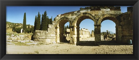 Framed Arched facade in ruins of Hierapolis at Pamukkale, Anatolia, Central Anatolia Region, Turkey Print