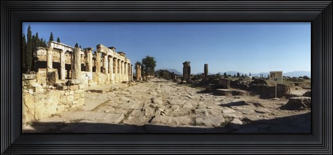 Framed Ruins of the Roman town of Hierapolis at Pamukkale, Anatolia, Central Anatolia Region, Turkey Print