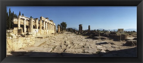 Framed Ruins of the Roman town of Hierapolis at Pamukkale, Anatolia, Central Anatolia Region, Turkey Print