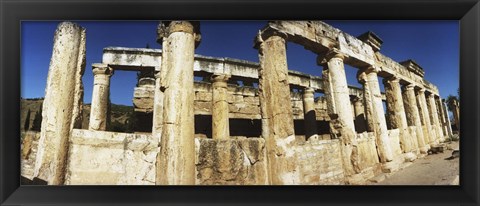 Framed Close up of columns in ruins, Hierapolis at Pamukkale, Anatolia, Central Anatolia Region, Turkey Print