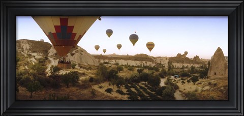 Framed Hot air balloons, Cappadocia, Central Anatolia Region, Turkey Print