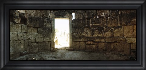 Framed Doorway in the Roman town ruins of Hierapolis at Pamukkale, Anatolia, Central Anatolia Region, Turkey Print