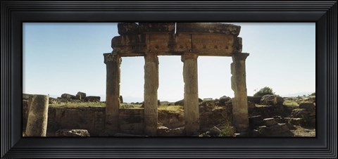 Framed Ruins of Hierapolis at Pamukkale, Anatolia, Central Anatolia Region, Turkey Print