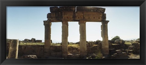 Framed Ruins of Hierapolis at Pamukkale, Anatolia, Central Anatolia Region, Turkey Print