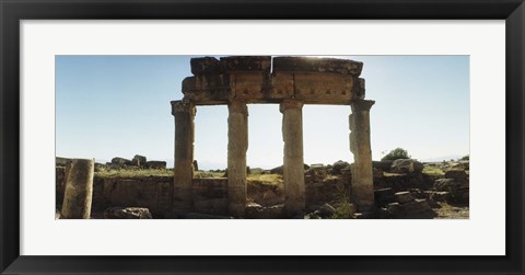 Framed Ruins of Hierapolis at Pamukkale, Anatolia, Central Anatolia Region, Turkey Print