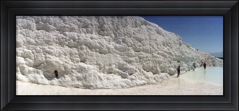 Framed Tourists at a hot springs and travertine pool, Pamukkale, Denizli Province, Turkey Print