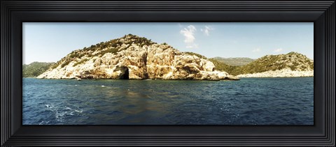Framed Pirates Cave in the Mediterranean sea, Sunken City, Kekova, Antalya Province, Turkey Print