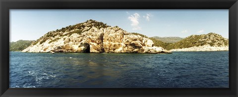 Framed Pirates Cave in the Mediterranean sea, Sunken City, Kekova, Antalya Province, Turkey Print