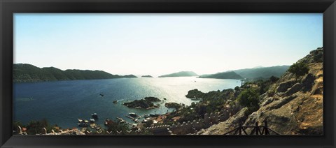 Framed View of village and sea, Kekova, Lycia, Antalya Province, Turkey Print