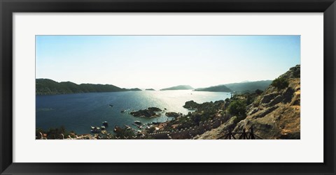 Framed View of village and sea, Kekova, Lycia, Antalya Province, Turkey Print