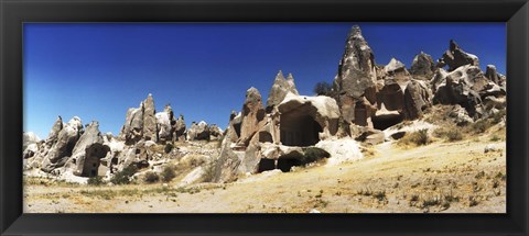 Framed Landscape with the caves and Fairy Chimneys, Cappadocia, Central Anatolia Region, Turkey Print