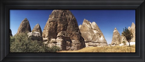 Framed Close up of rock formations in Cappadocia, Central Anatolia Region, Turkey Print