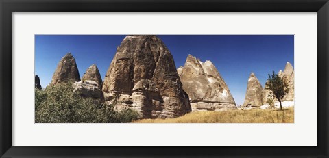 Framed Close up of rock formations in Cappadocia, Central Anatolia Region, Turkey Print